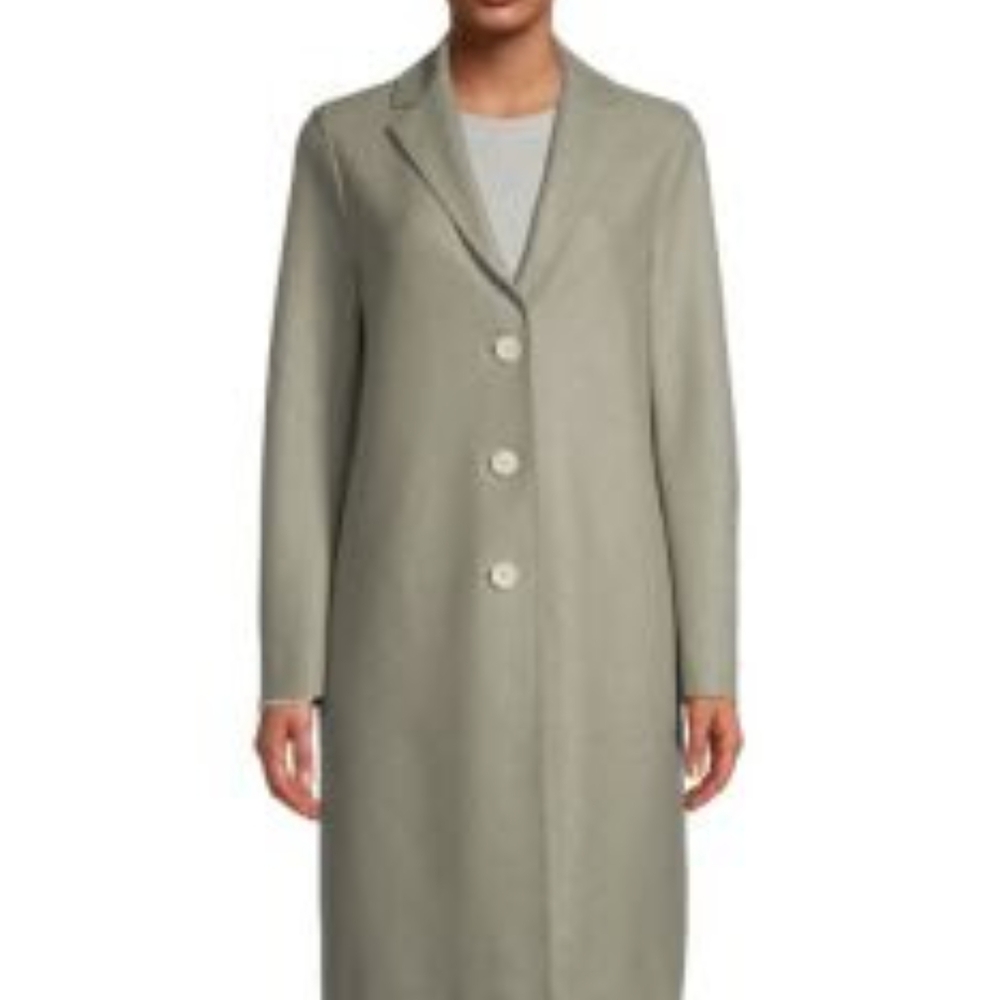 NWT Harris Wharf London Designer Women's Green Coat Virgin Wool